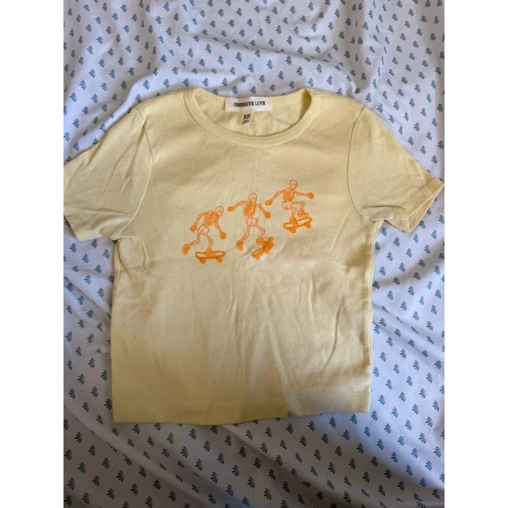 Yellow Skater Crop Top